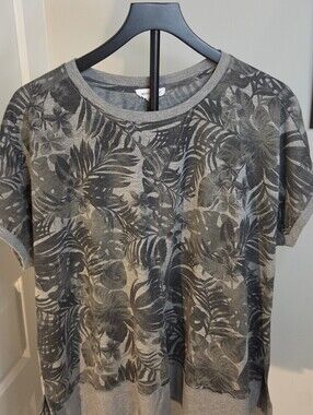 Westbound XL Short Sleeve Pullover Top w Leaf Print
